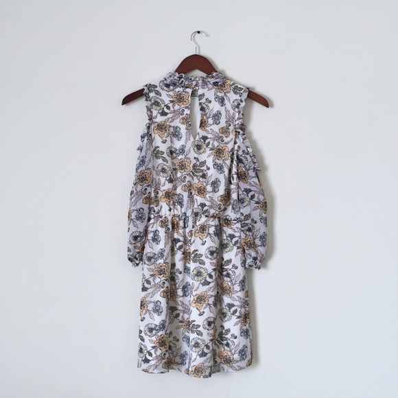 Floral Long Sleeve Cold-Shoulder Dress - Picture 2 of 8